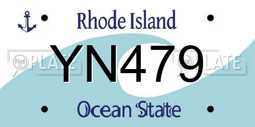 YN479 Rhode Island License Plate