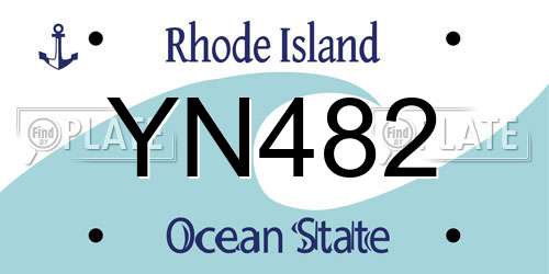 YN482 Rhode Island License Plate