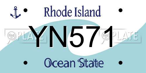 YN571 Rhode Island License Plate