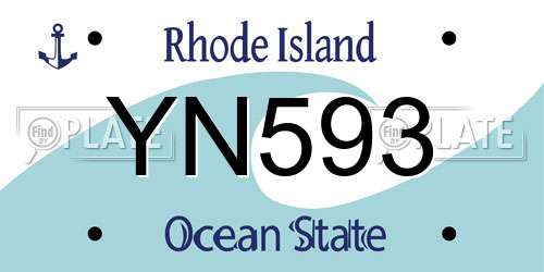 YN593 Rhode Island License Plate