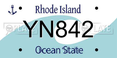 YN842 Rhode Island License Plate