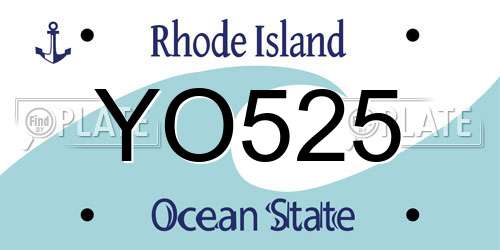 YO525 Rhode Island License Plate