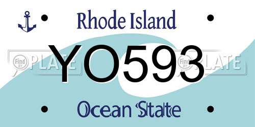 YO593 Rhode Island License Plate