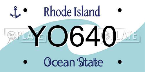 YO640 Rhode Island License Plate