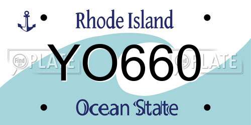 YO660 Rhode Island License Plate