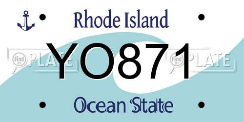 YO871 Rhode Island License Plate