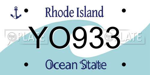 YO933 Rhode Island License Plate