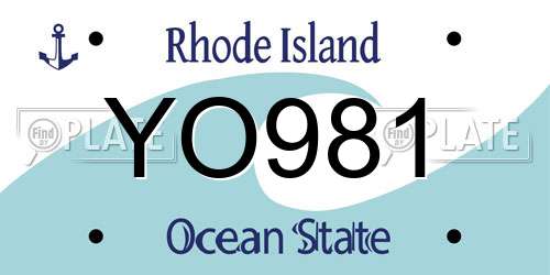 YO981 Rhode Island License Plate