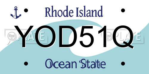 YOD51Q Rhode Island License Plate