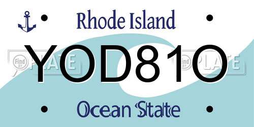 YOD81O Rhode Island License Plate