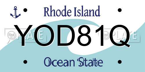 YOD81Q Rhode Island License Plate