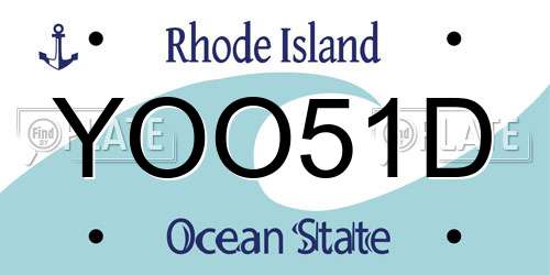 YOO51D Rhode Island License Plate