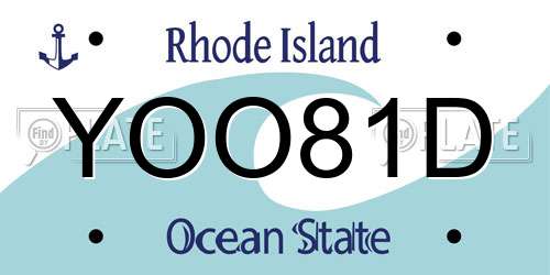 YOO81D Rhode Island License Plate