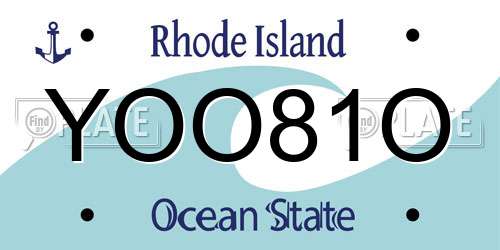 YOO81O Rhode Island License Plate