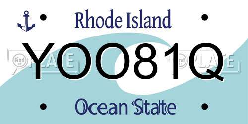 YOO81Q Rhode Island License Plate