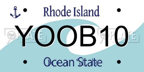 YOOB10 Rhode Island License Plate