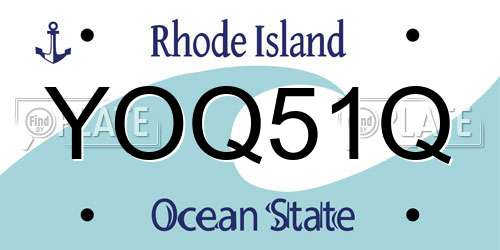 YOQ51Q Rhode Island License Plate