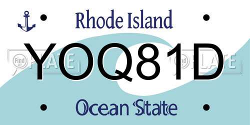 YOQ81D Rhode Island License Plate