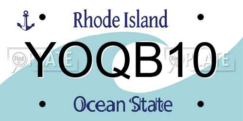 YOQB10 Rhode Island License Plate