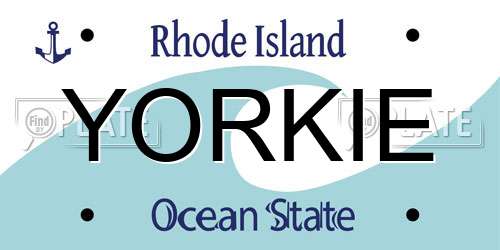 YORKIE Rhode Island License Plate