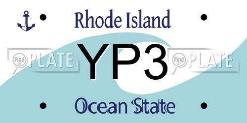 YP3 Rhode Island License Plate