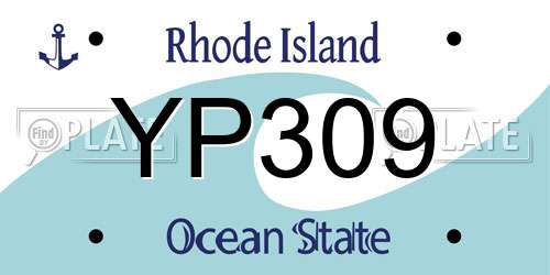 YP309 Rhode Island License Plate