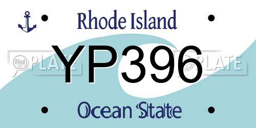 YP396 Rhode Island License Plate