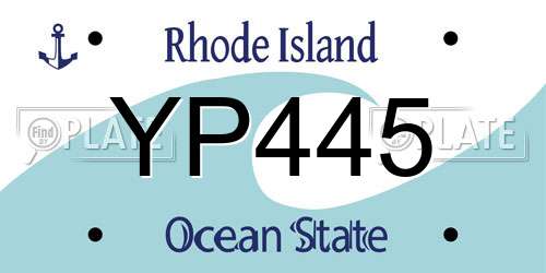 YP445 Rhode Island License Plate