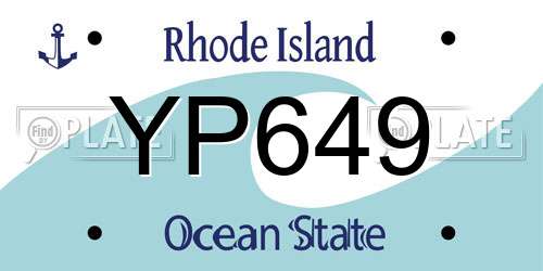 YP649 Rhode Island License Plate
