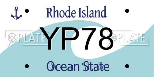 YP78 Rhode Island License Plate