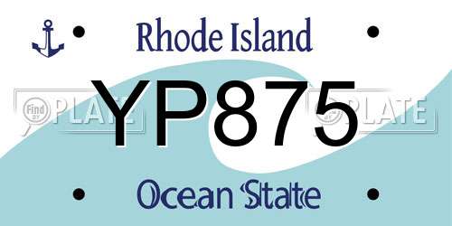YP875 Rhode Island License Plate