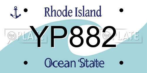 YP882 Rhode Island License Plate
