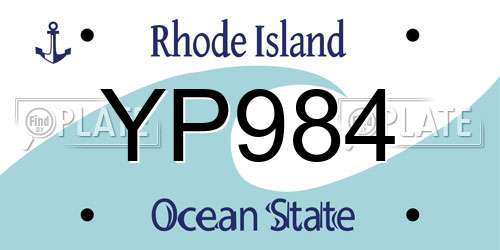 YP984 Rhode Island License Plate