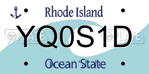 YQ0S1D Rhode Island License Plate