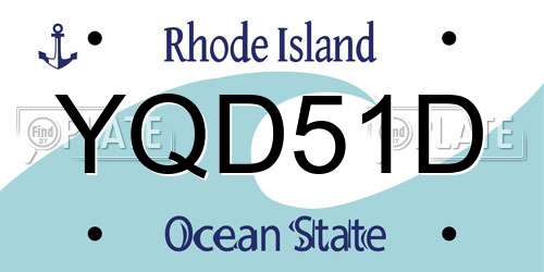 YQD51D Rhode Island License Plate