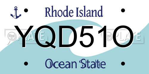 YQD51O Rhode Island License Plate