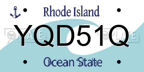 YQD51Q Rhode Island License Plate