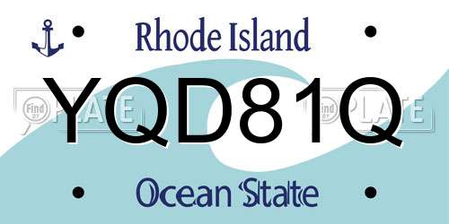 YQD81Q Rhode Island License Plate