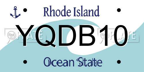 YQDB10 Rhode Island License Plate