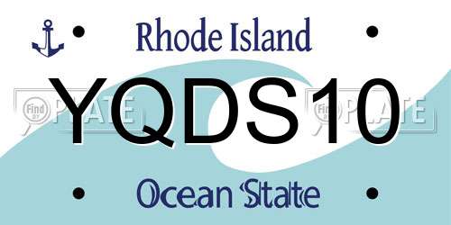 YQDS10 Rhode Island License Plate