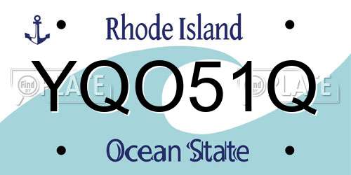 YQO51Q Rhode Island License Plate