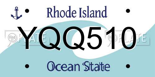 YQQ510 Rhode Island License Plate