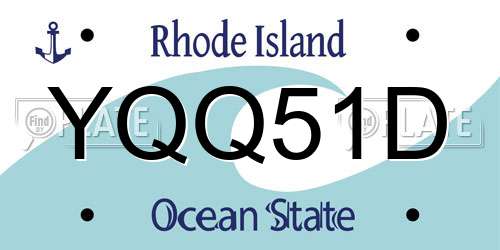 YQQ51D Rhode Island License Plate