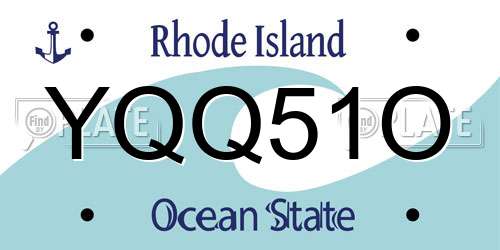YQQ51O Rhode Island License Plate