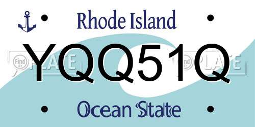 YQQ51Q Rhode Island License Plate