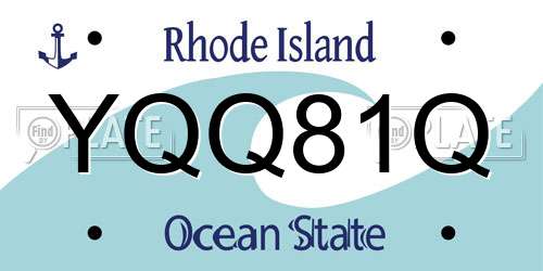 YQQ81Q Rhode Island License Plate