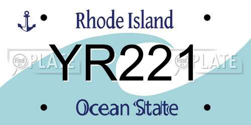 YR221 Rhode Island License Plate