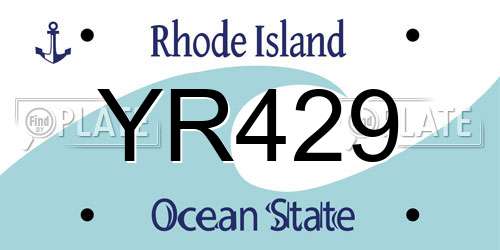 YR429 Rhode Island License Plate