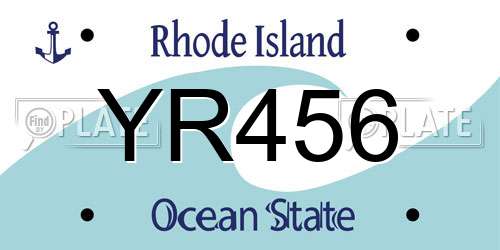 YR456 Rhode Island License Plate