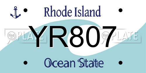 YR807 Rhode Island License Plate